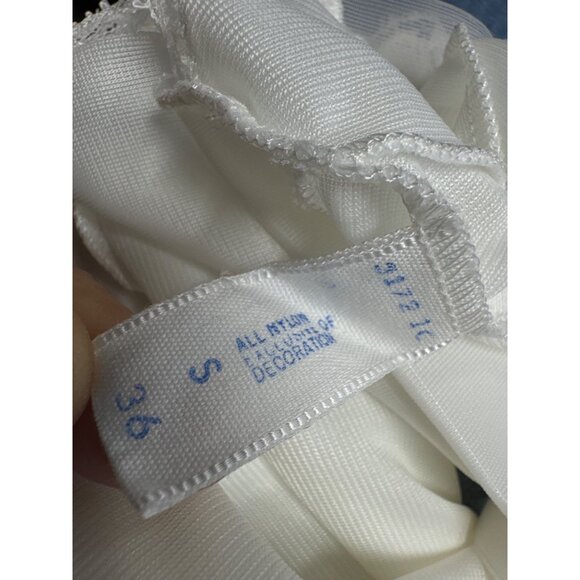 Vintage Warners White Nylon Slip With Lace Trim & Adjustable Straps - Size S 36 - Picture 4 of 11